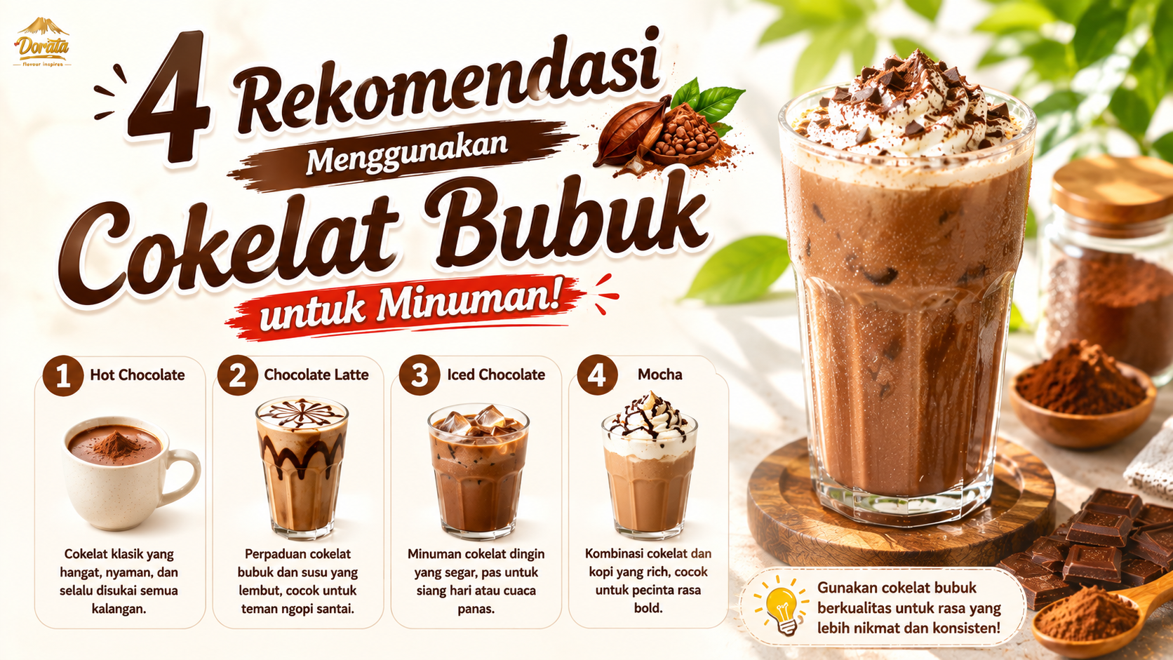 4 Rekomendasi Menggunakan Cokelat Bubuk untuk Minuman!